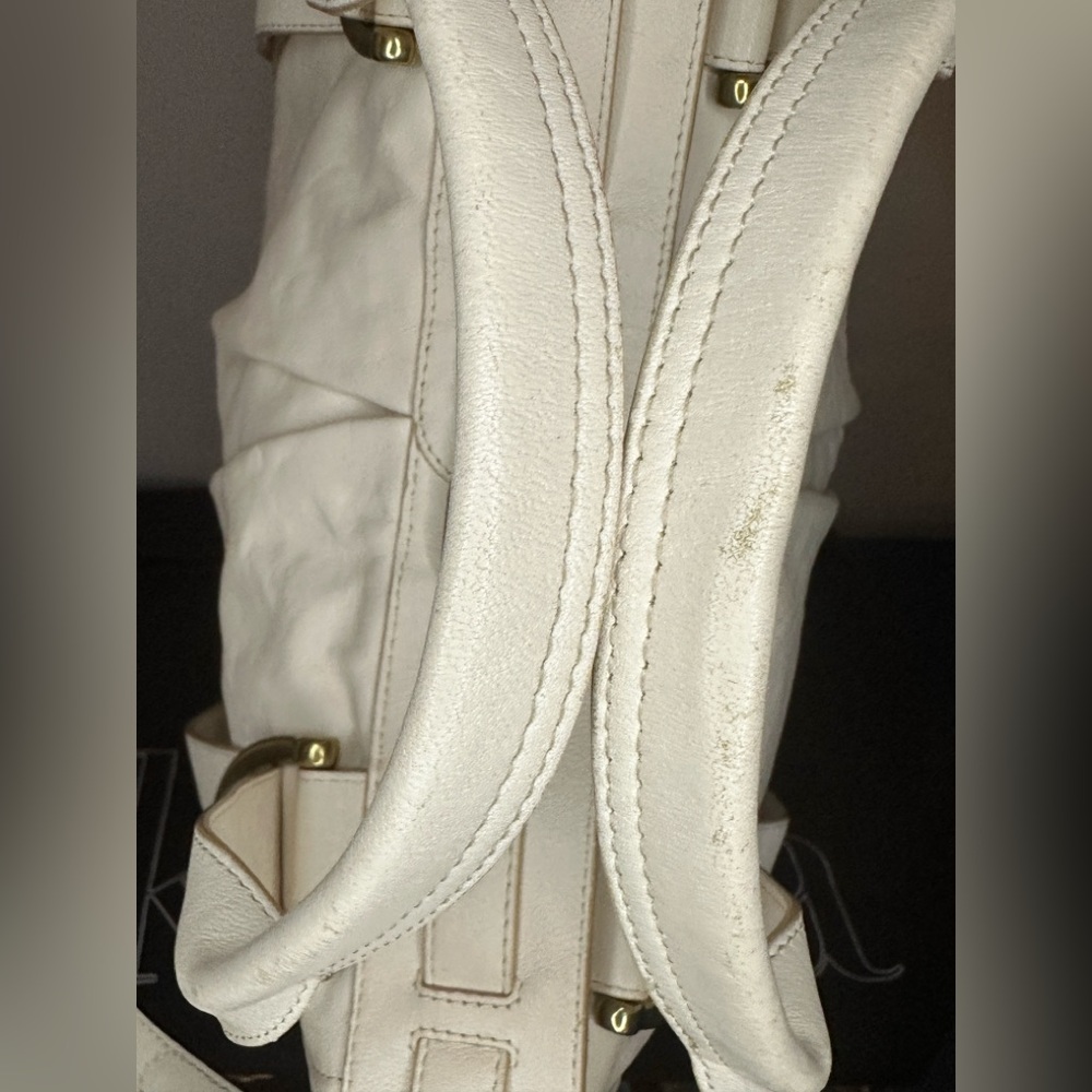 Kooba Leather Tote Satchel in cream Large Size - Picture 12 of 16